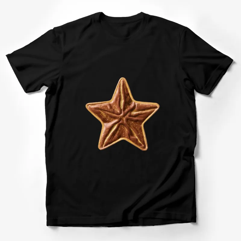 Bronze Star T-Shirt, Sparkling Star Graphic Tee, Cool Celestial Print Shirt, Unisex Fashion Top Male T-Shirt