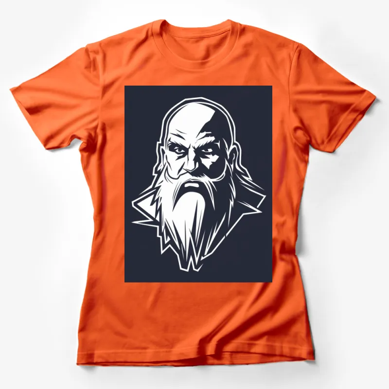 Men's Graphic T-Shirt, White Bearded Man Design, Cool Hipster Style, Streetwear, Casual Wear Female T-Shirt