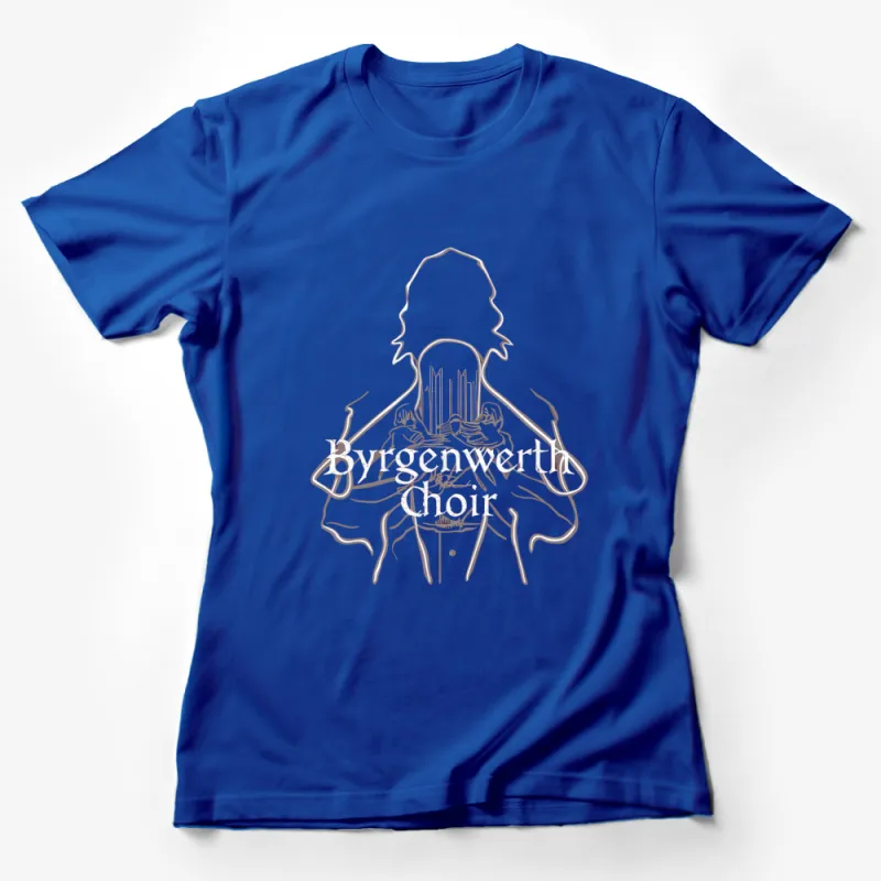 Byrgenwerth Choir Line Art Tee, Gothic Choir Design T-shirt, Aesthetic Scholar Fashion Top Female T-Shirt