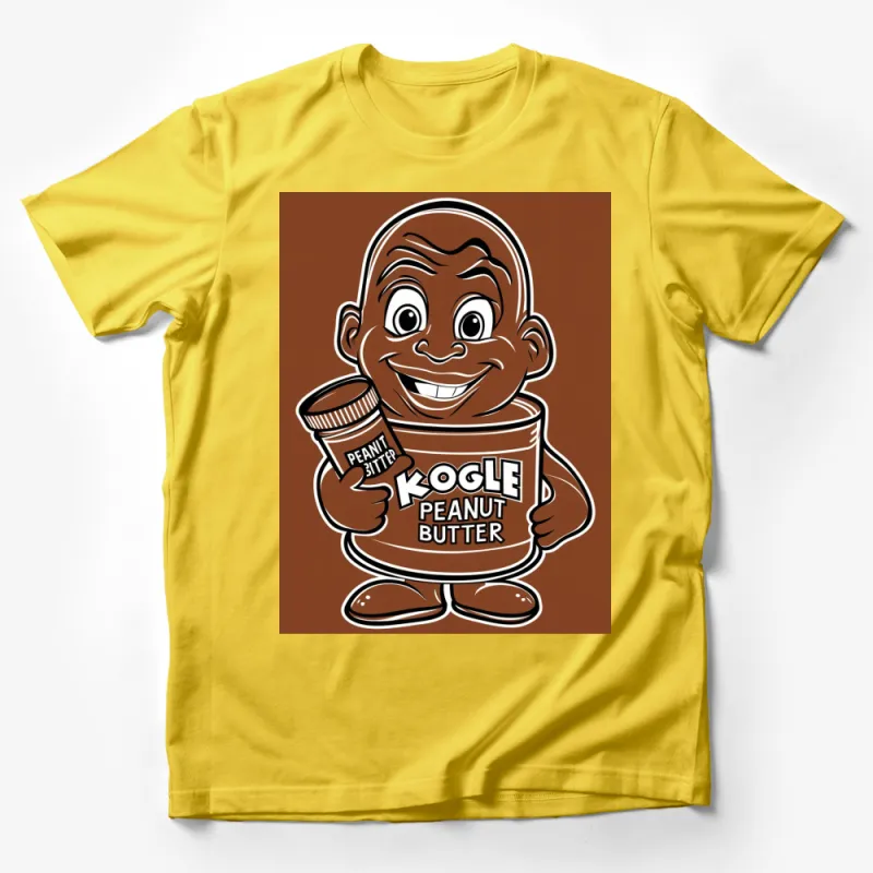 Cartoon Peanut Butter Lover T-Shirt, Fun Graphic Tee, Cute Food Character Design, Gift for Foodies, All Sizes Available Male T-Shirt