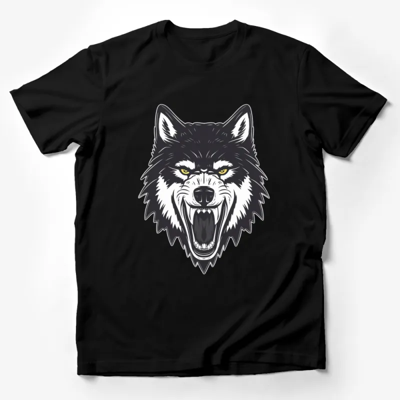 Fierce Wolf Graphic T-Shirt, Men's Women's Unisex, Animal Print, Casual Streetwear, Trendy Nature-Themed Tee Male T-Shirt