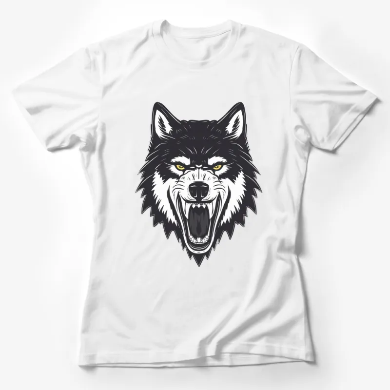 Fierce Wolf Graphic T-Shirt, Men's Women's Unisex, Animal Print, Casual Streetwear, Trendy Nature-Themed Tee Female T-Shirt