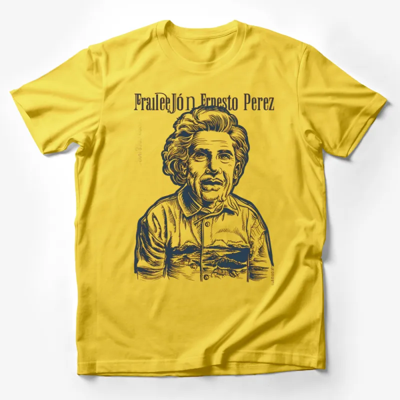 Vintage Jon Ernesto Perez Graphic T-Shirt, Retro Portrait Print, Artist Inspired Tee, Unique Men's Clothing Male T-Shirt