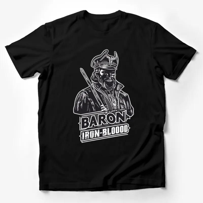 Baron Iron-Blood Vintage Style Graphic Tee, Men's Retro King T-Shirt, Unique Warrior Design Top Male T-Shirt