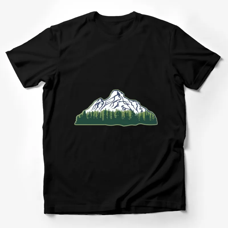 Mountain and Forest Scenic View T-Shirt, Outdoor Nature Lover Tee, Hiking Camping Apparel, Unisex Graphic Shirt Male T-Shirt