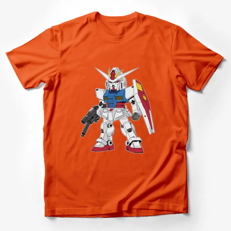 Retro Robot Warrior T-Shirt, Vintage Mecha Design, Cool Anime Robot, Unisex Cotton Tee, Gift for Sci-Fi Fans Male T-Shirt