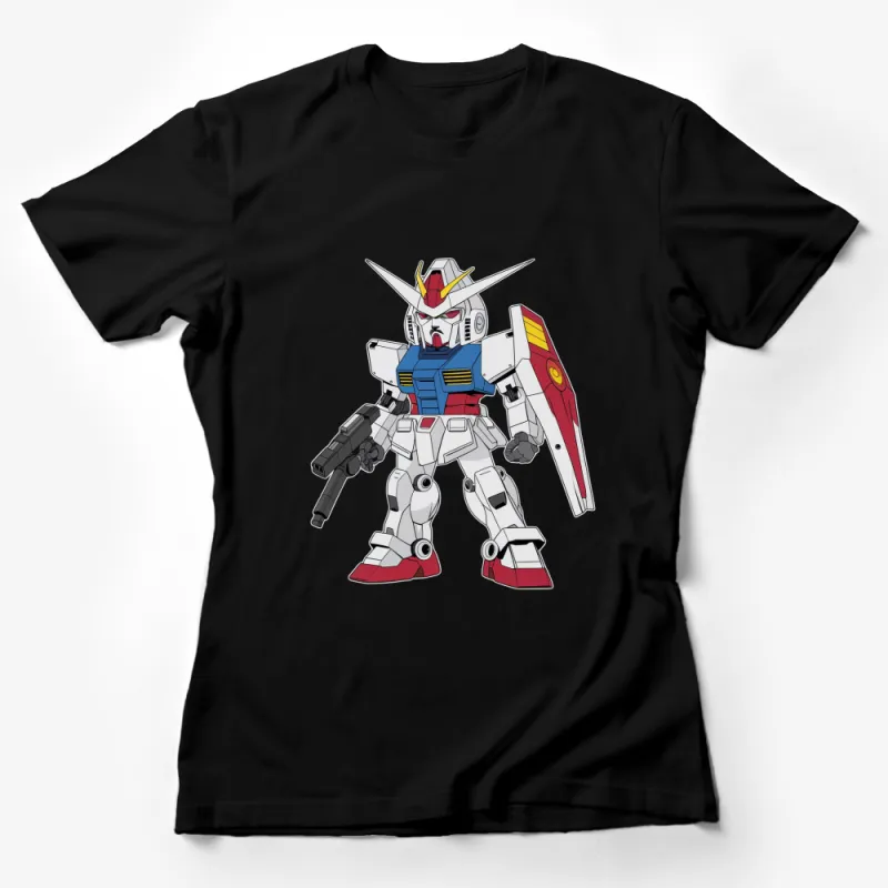 Retro Robot Warrior T-Shirt, Vintage Mecha Design, Cool Anime Robot, Unisex Cotton Tee, Gift for Sci-Fi Fans Female T-Shirt