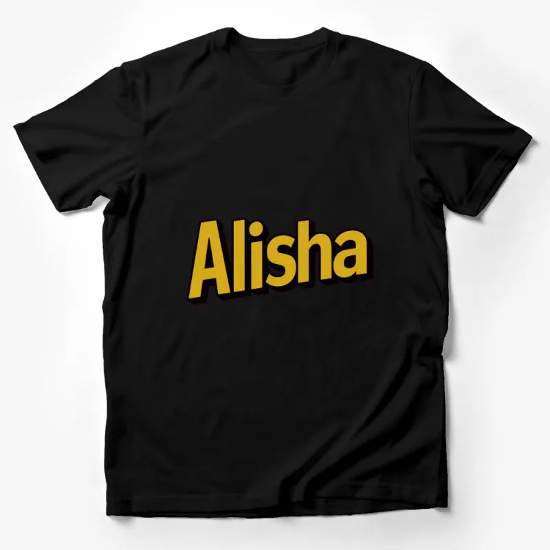 Personalized Alisha Name T-Shirt, Bold Text Design, Custom Graphic Tee, Gift for Her Male T-Shirt