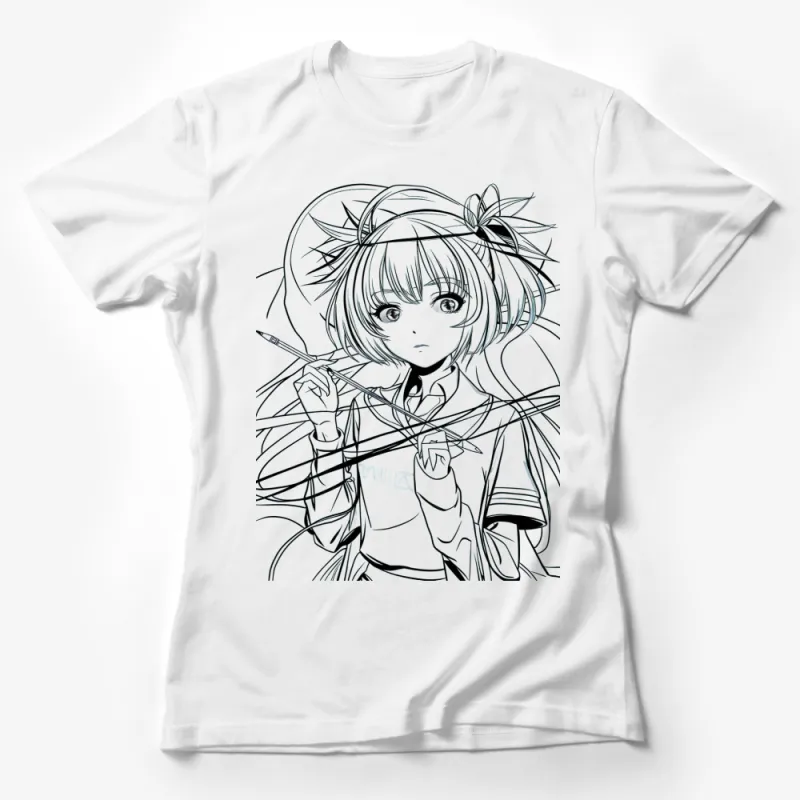 Anime Girl T-Shirt, Cute Manga Style Graphic Tee, Casual Cool Young Adult Fashion Female T-Shirt