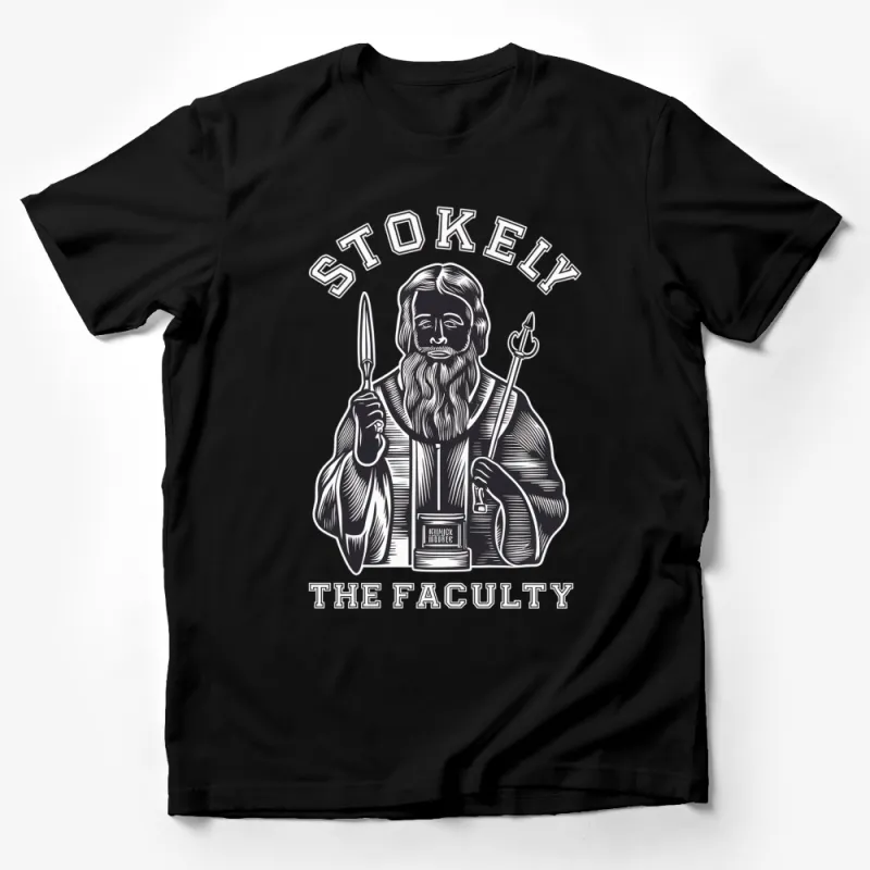 Vintage Beard Man T-Shirt, Stokey The Faculty Graphic Tee, Retro Hipster Style Shirt, Cool Urban Fashion Top Male T-Shirt