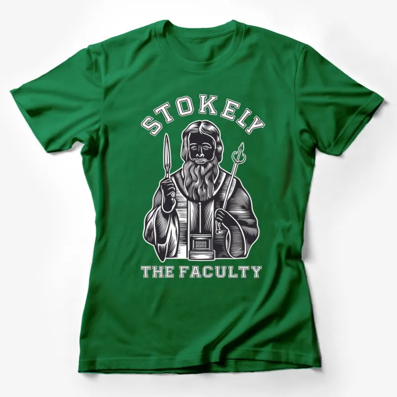 Vintage Beard Man T-Shirt, Stokey The Faculty Graphic Tee, Retro Hipster Style Shirt, Cool Urban Fashion Top Female T-Shirt