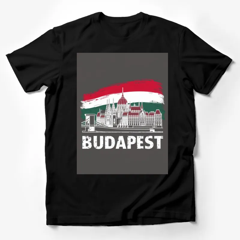 Budapest Skyline T-Shirt, Hungarian Parliament Graphic Tee, Travel Souvenir, Unisex Male T-Shirt