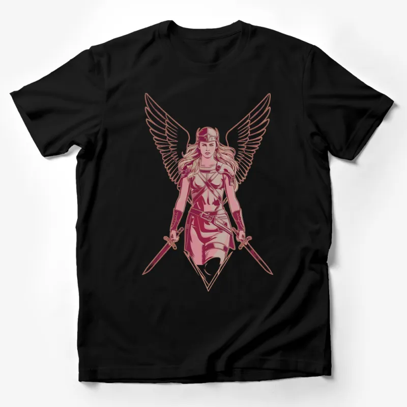 Valkyrie Warrior Angel Graphic T-Shirt, Norse Mythology Shirt, Feminine Power Tee Male T-Shirt