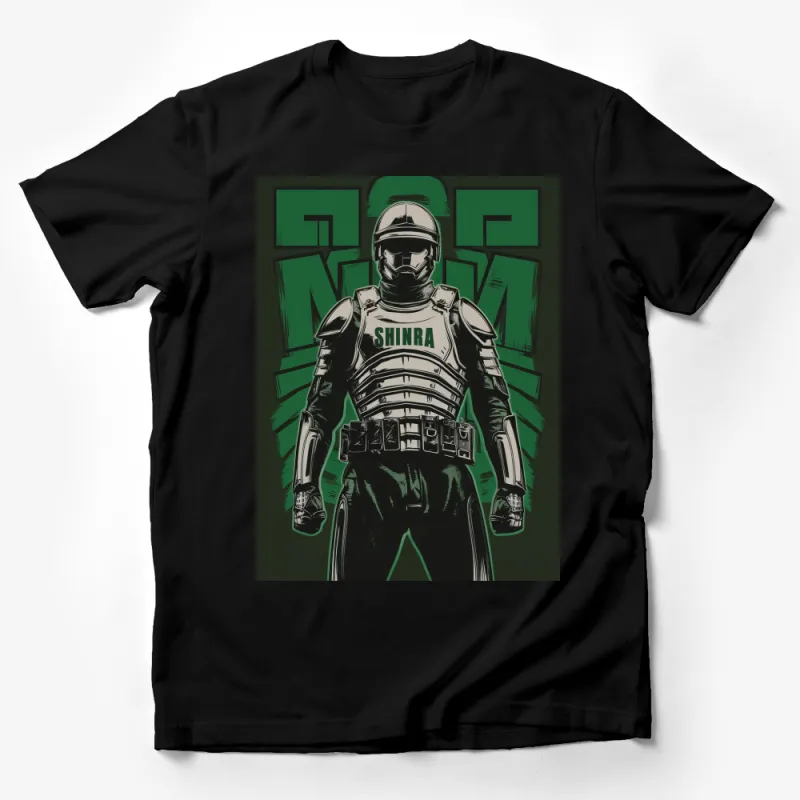 Shinra Soldier Graphic T-Shirt, Gaming Fan Art Tee, Military Style Shirt, Unique Gamer Gift Male T-Shirt