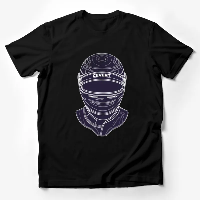 Stylish Cevert Racing Helmet Graphic T-Shirt, Cool Motorsport Tee, Unisex Male T-Shirt