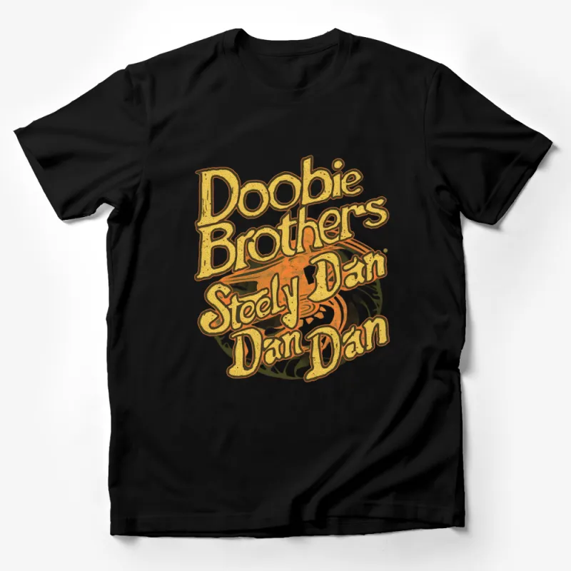 Vintage Rock Band T-Shirt, Doobie Brothers Steely Dan Fan Apparel, Music Concert Tee, Unisex Clothing Male T-Shirt