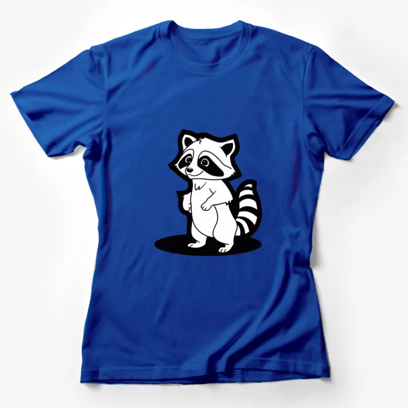 Cute Raccoon Graphic T-Shirt, Black and White Animal Design, Unisex Tee for All Ages, Casual Wear Female T-Shirt