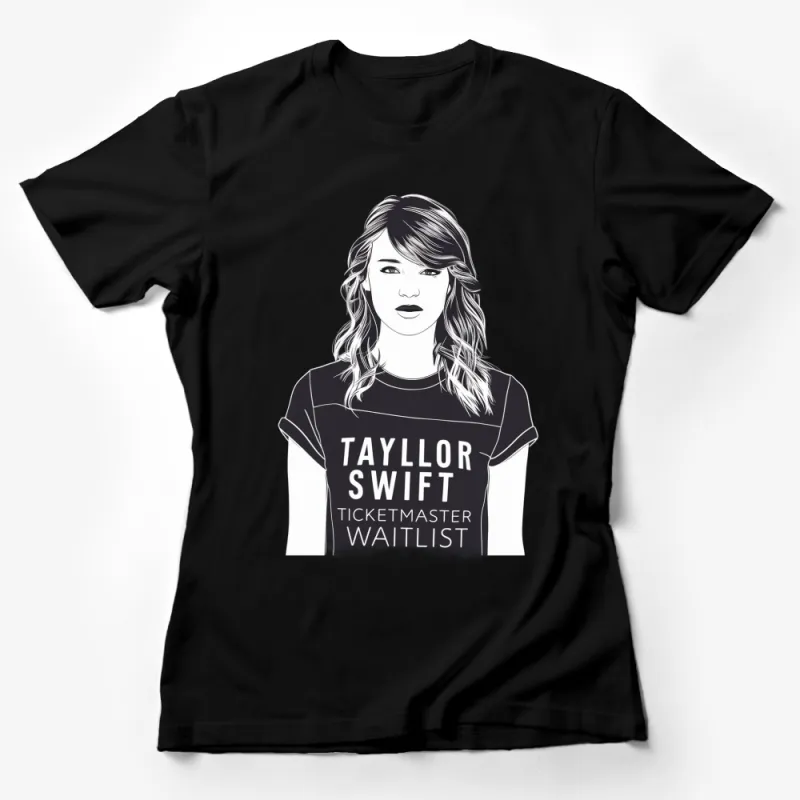 Taylor Graphic Tee, Pop Music Fan T-Shirt, Black and White Illustration Art Shirt Female T-Shirt