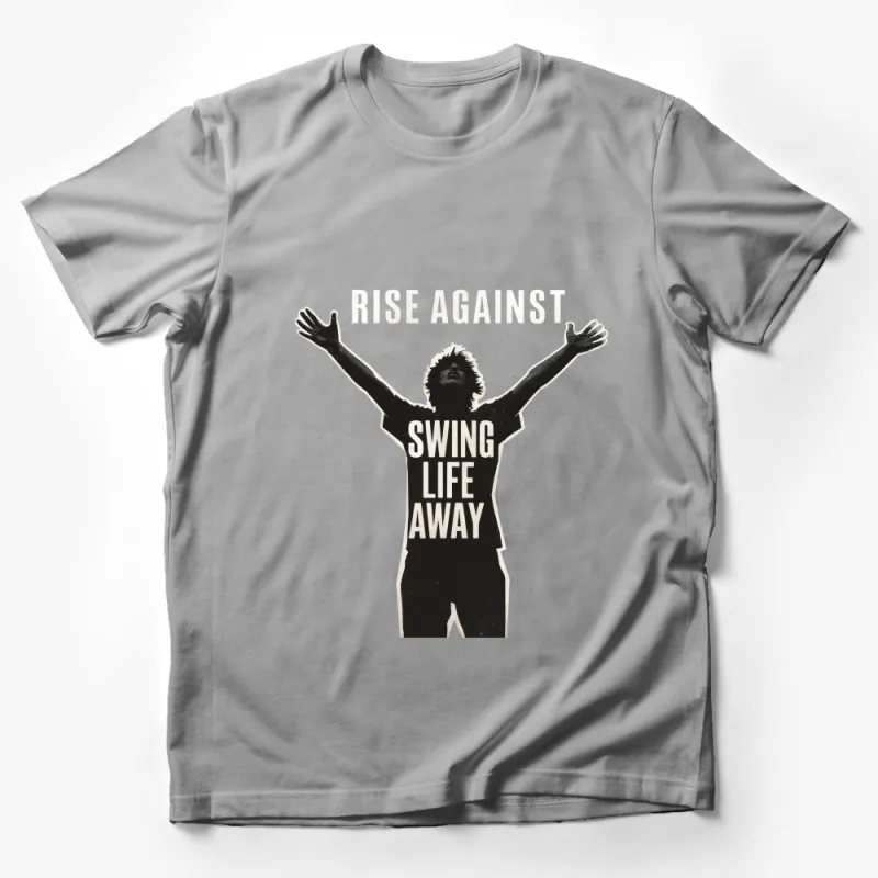 Rise Against Swing Life Away T-Shirt, Unisex Graphic Tee, Music Band Shirt, Inspirational Quote Top Male T-Shirt