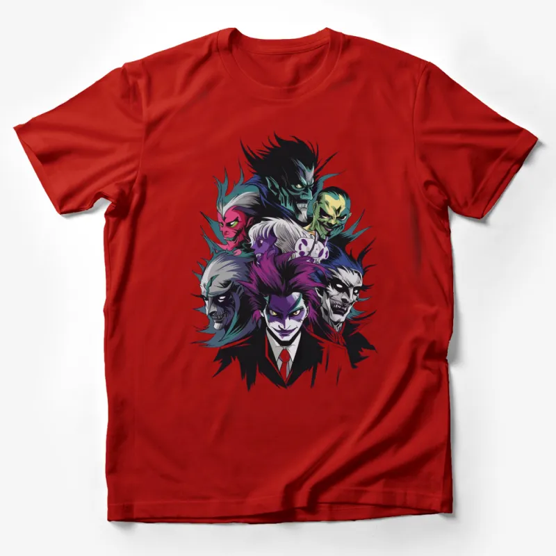 Villain Faces T-Shirt, Colorful Comic Book Characters, Men's and Women's Graphic Tee, Unique Superhero Art, Trendy Casual Wear Male T-Shirt