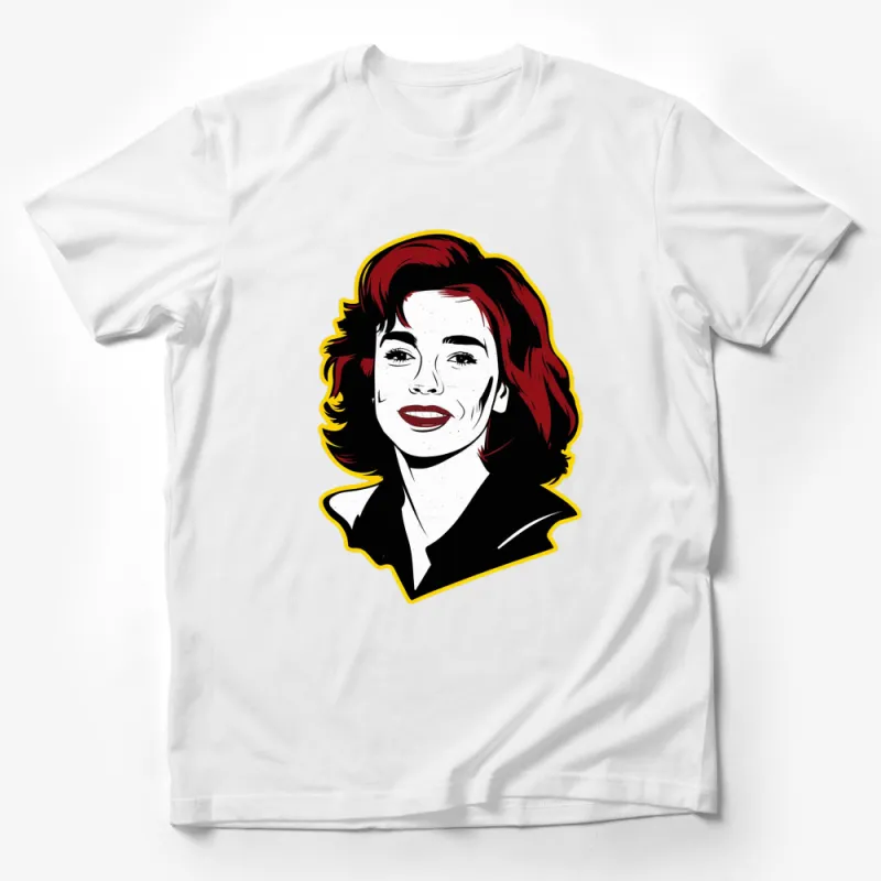 Vintage Redhead Woman Pop Art Style Graphic T-Shirt, Retro Female Portrait Tee, Fashion Statement Shirt Male T-Shirt