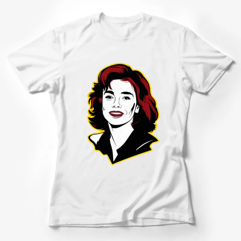 Vintage Redhead Woman Pop Art Style Graphic T-Shirt, Retro Female Portrait Tee, Fashion Statement Shirt Female T-Shirt