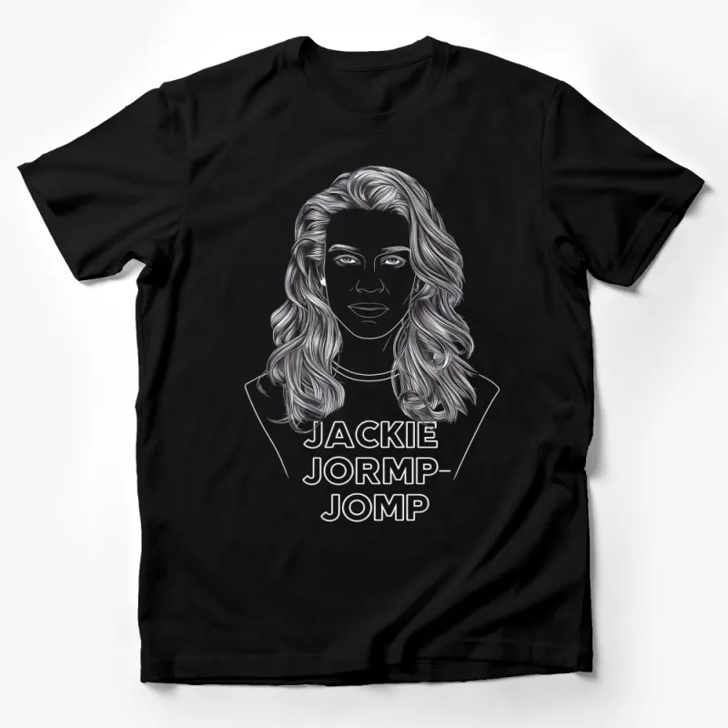 Women's Portrait Graphic Tee, Stylish Black and White Face Illustration Shirt, Casual Fashion Top, Unique Artistic Gift Male T-Shirt