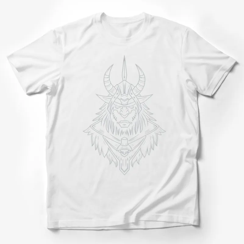 Viking Warrior Helmet Graphic T-Shirt, Unique Norse Mythology Inspired Men's Tee, Detailed Warrior Design, Cool Gift Idea Male T-Shirt