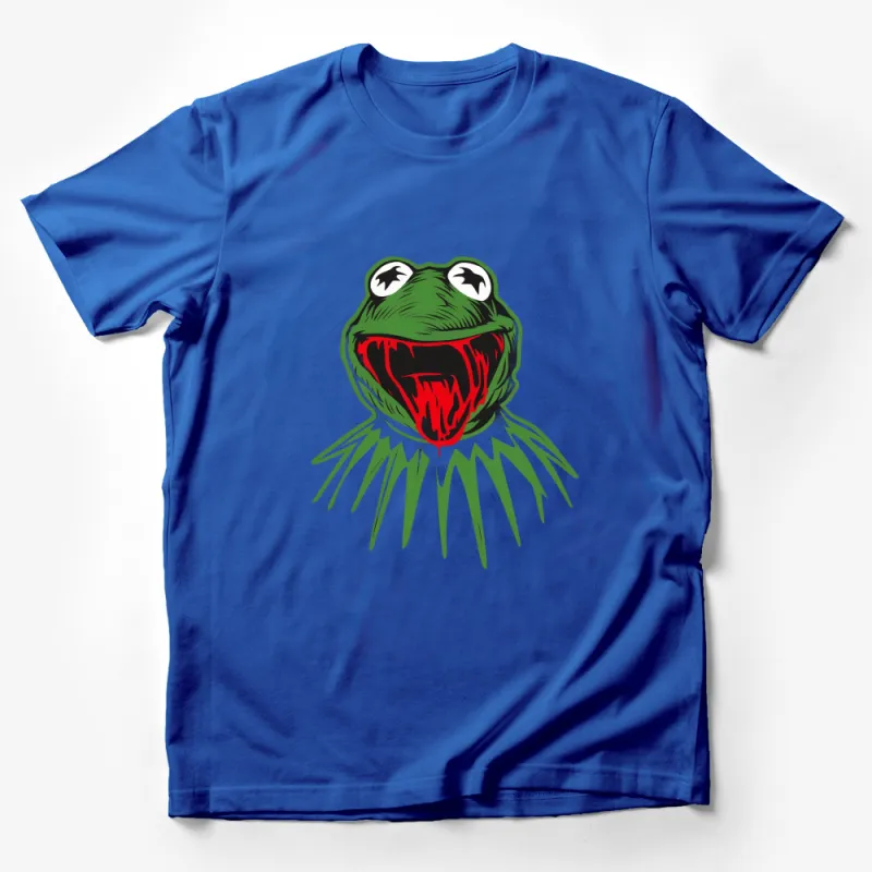 Funky Green Frog T-Shirt, Unique Animal Graphic Tee, Bold Red Tongue, Unisex Shirt Design for All Male T-Shirt