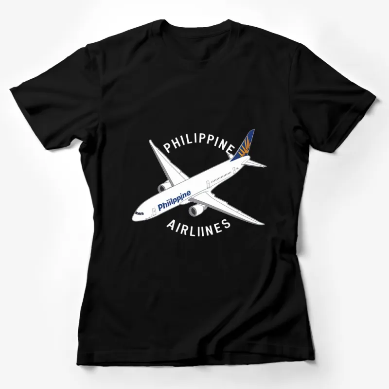 Philippine Airlines Plane Graphic T-Shirt, Aviation Enthusiast Gift, Airplane Illustration Tee Female T-Shirt