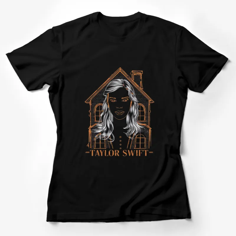 Vintage Style Taylor Inspired House Portrait Graphic T-Shirt, Unique Artistic Design Tee, Music Fan Apparel Female T-Shirt