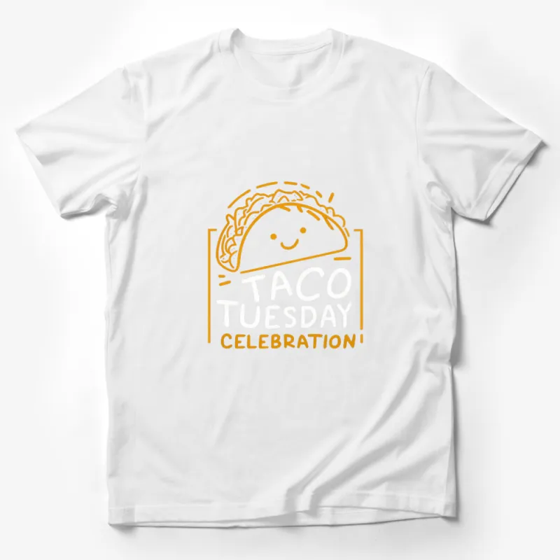 Taco Tuesday Celebration T-Shirt, Cute Smiling Taco Graphic Tee, Unisex Casual Wear Male T-Shirt