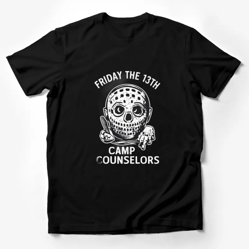 Friday the 13th Camp Counselors Horror Movie Fan Art T-Shirt, Vintage Style Graphic Tee, Unisex Male T-Shirt