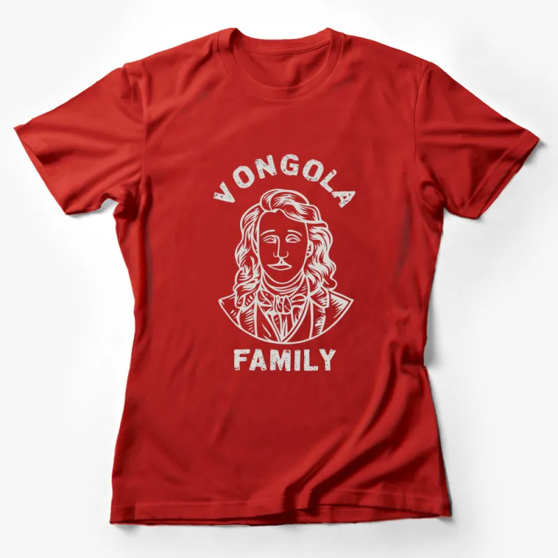 Vongola Family Vintage Style T-Shirt, Classic Black Tee, Unisex Fashion, Elegant Portrait Graphic Female T-Shirt