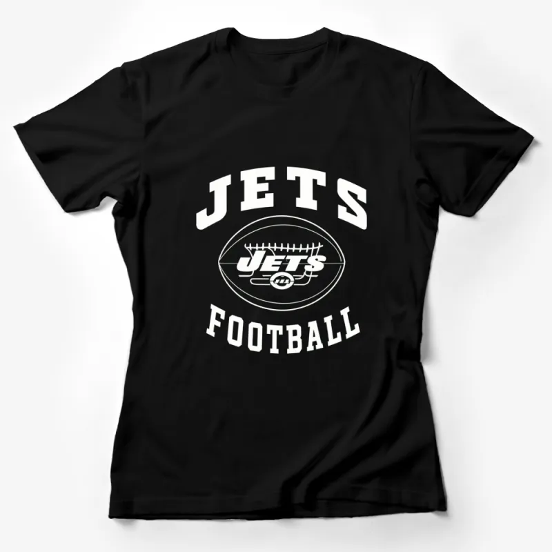 Jets Football Graphic T-Shirt, Sports Fan Apparel, Black and White Athletic Tee, Casual Wear Female T-Shirt