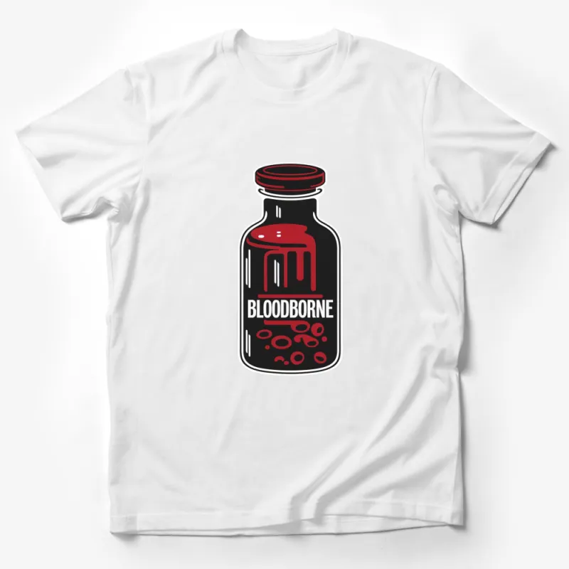 Bloodborne Inspired Potion Bottle Graphic T-Shirt, Gamer Gift, Video Game Apparel, Unisex Clothing Male T-Shirt