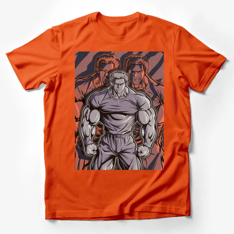 Men's Muscle Trio Comic Art T-Shirt, Bold Colorful Gym Wear, Fitness Enthusiast Gift, Unique Graphic Tee Male T-Shirt