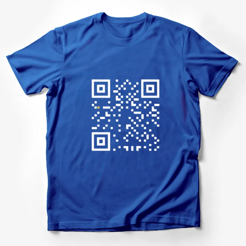 Abstract QR Code Design T-Shirt, Unique Geometric Black and White Tee, Modern Tech Fashion, Unisex Apparel Male T-Shirt