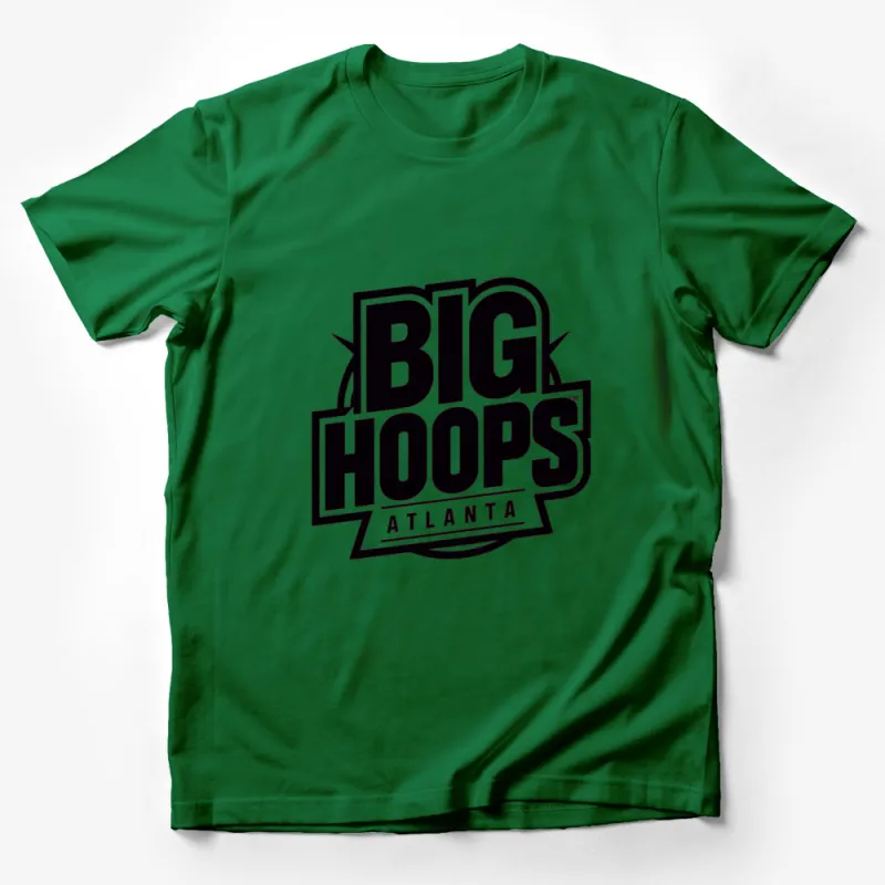 Atlanta Big Hoops Basketball Inspired T-Shirt, Black and White Sports Tee, Unisex Male T-Shirt