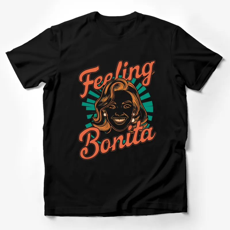 Vintage Inspired Feeling Bonita Retro Graphic T-Shirt for Women, Feminine Casual Wear Male T-Shirt