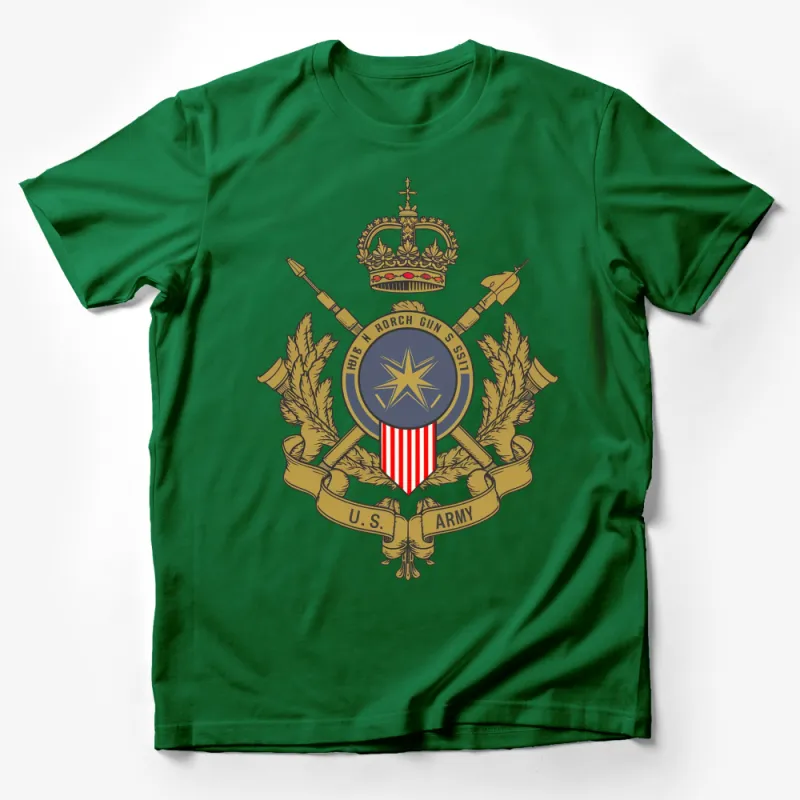 Vintage U.S. Army Emblem T-Shirt, Military Crest Graphic Tee, Patriotic American Army Apparel Male T-Shirt