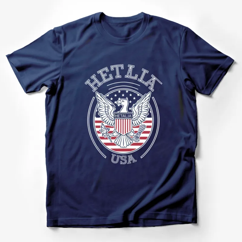 Hetalia USA Eagle Crest Patriotic T-Shirt, American Flag Design, Unisex Shirt Male T-Shirt