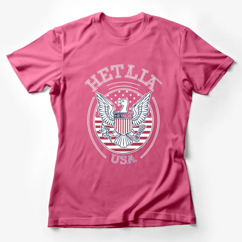 Hetalia USA Eagle Crest Patriotic T-Shirt, American Flag Design, Unisex Shirt Female T-Shirt