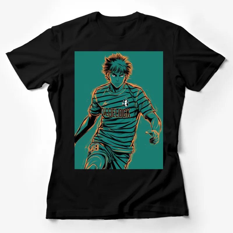 BlueLock Inspired Soccer Player Graphic T-Shirt, Stylish Sports Tee, Unique Anime Football Design, Gift for Fans Female T-Shirt