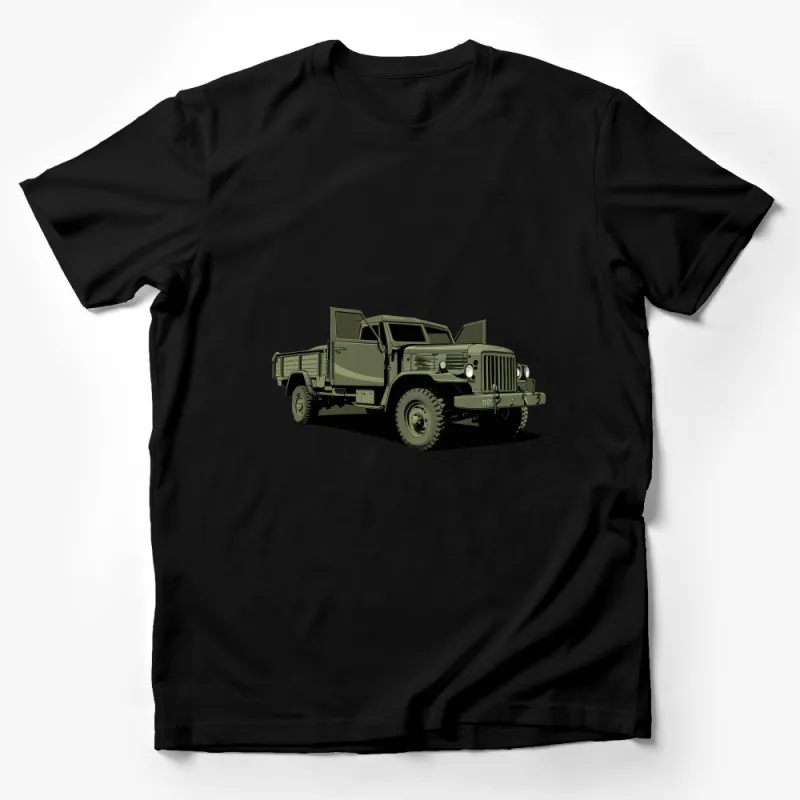 Vintage Military Truck T-Shirt, Classic Army Vehicle Tee, Men's Fashion, Collector's Graphic Shirt Male T-Shirt