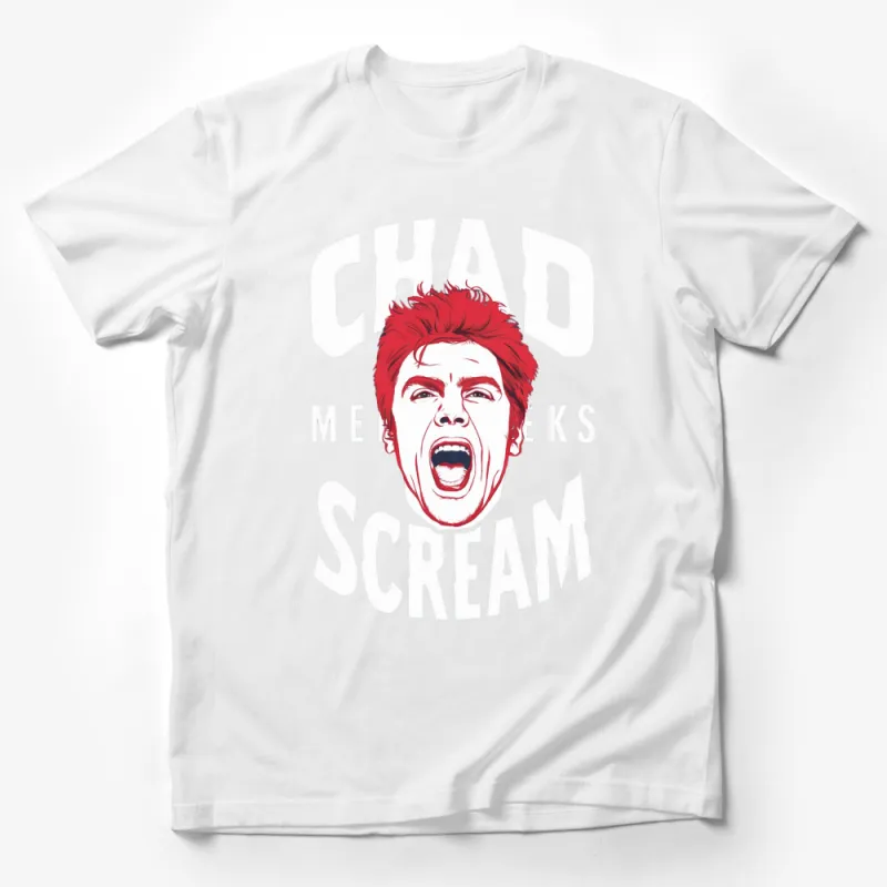 Chad Meeks Scream Graphic T-Shirt, Bold Red and White Design, Unisex Pop Culture Shirt, Vintage Inspired, Casual Wear Male T-Shirt