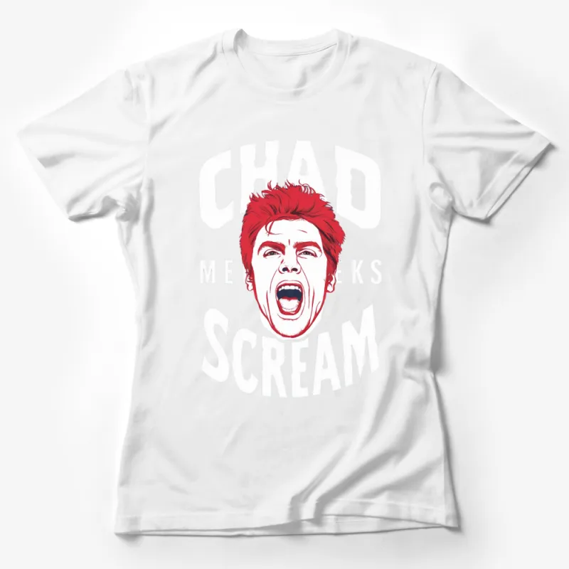 Chad Meeks Scream Graphic T-Shirt, Bold Red and White Design, Unisex Pop Culture Shirt, Vintage Inspired, Casual Wear Female T-Shirt