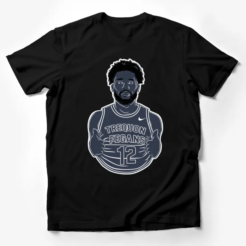 Sports Fan T-Shirt with Tre'Quon Fegans Graphic, Cool Casual Sportswear, Athletic Style Apparel Male T-Shirt