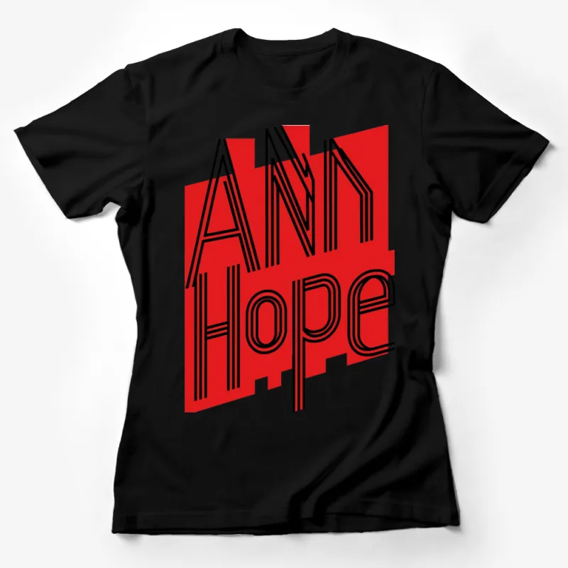 Bold Red ANN HOPE Graphic T-Shirt, Modern Typography, Unisex Fashion Top Female T-Shirt