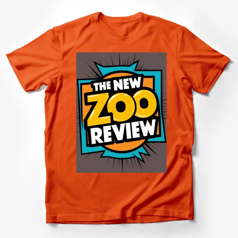 Colorful Zoo Review Graphic T-Shirt, Bold Comic Style Design, Unisex Casual Wear Male T-Shirt